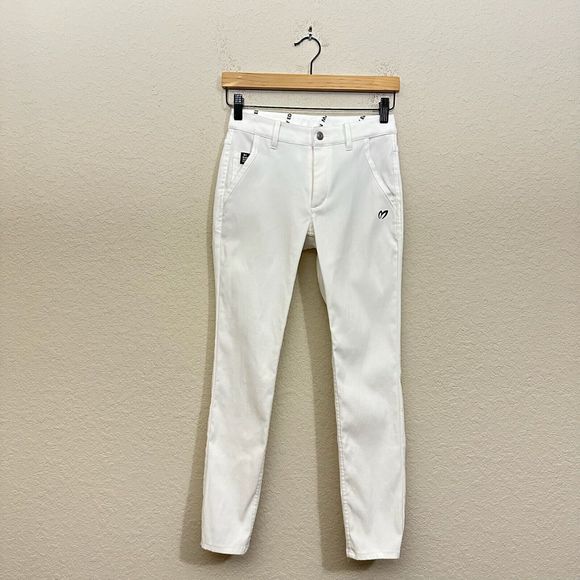 MASTER BUNNY EDITION Womens White Golf Skinny Khaki Pants JAPAN MADE - Picture 4 of 15